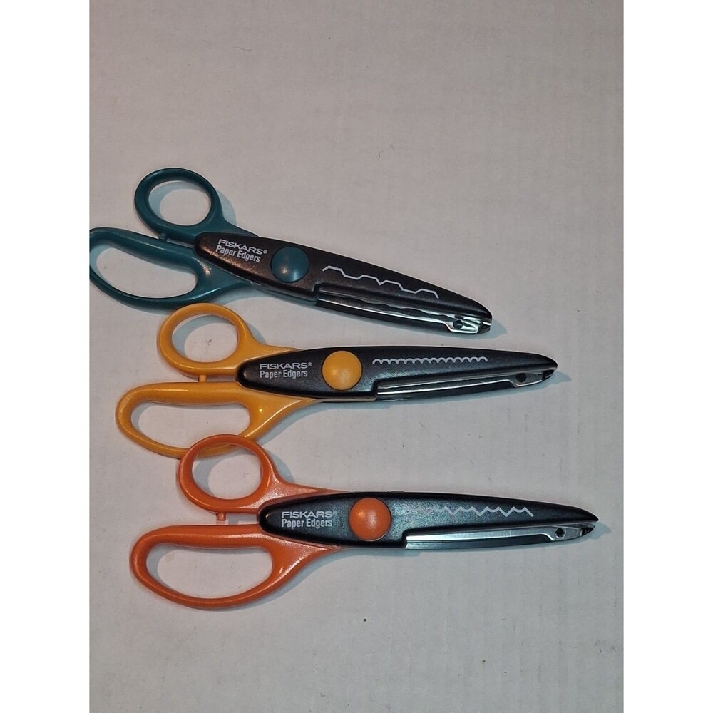Fiskars Paper Edgers  Scissors Art Supply Craft Crafting Scapbooking Set Of 3
